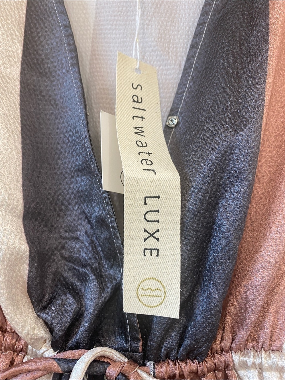 saltwater LUXE Striped Maxi Dress in Rust, Black & White - Picture 3 of 6
